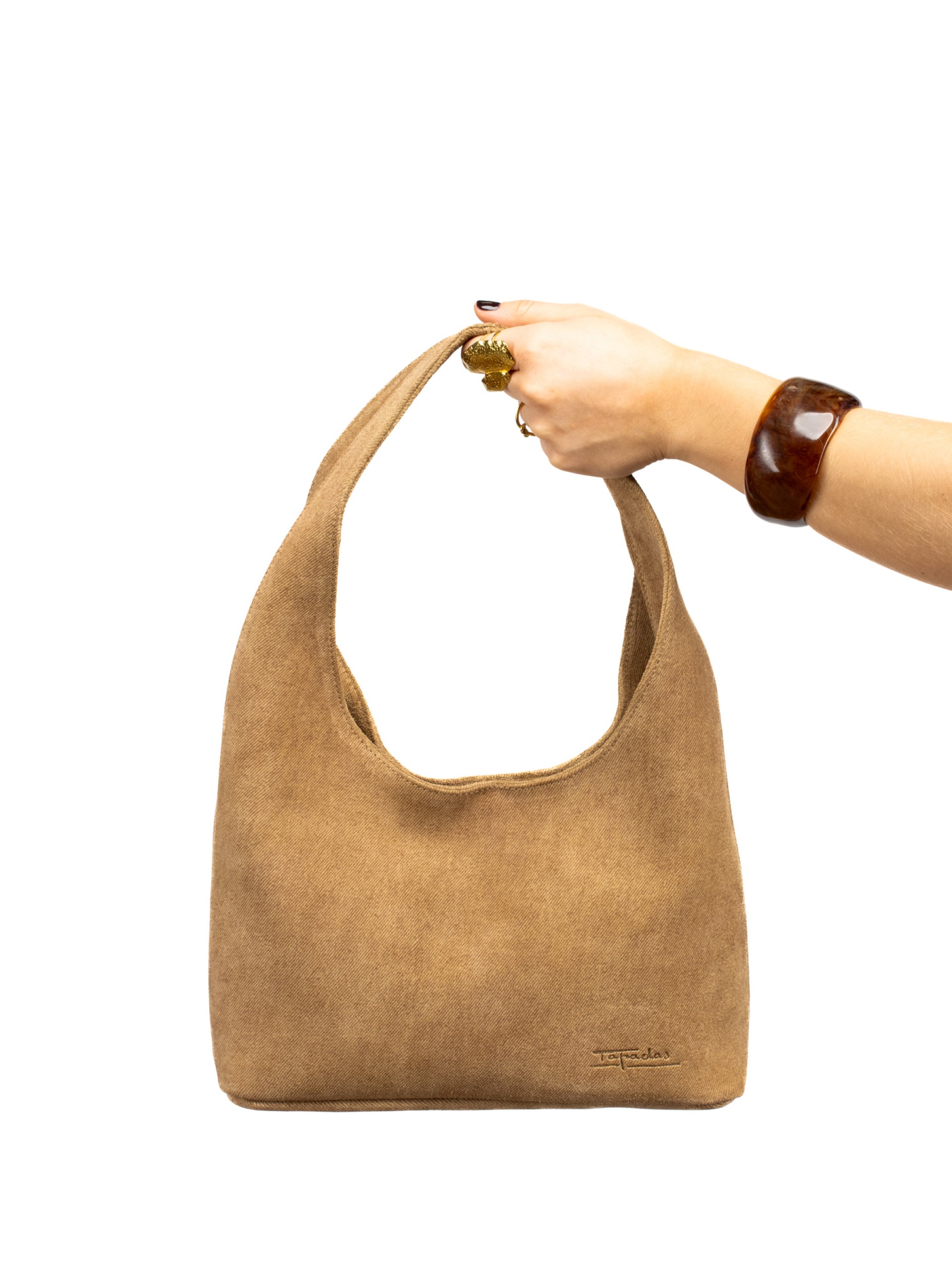 Denim Suede Shoulder Bag