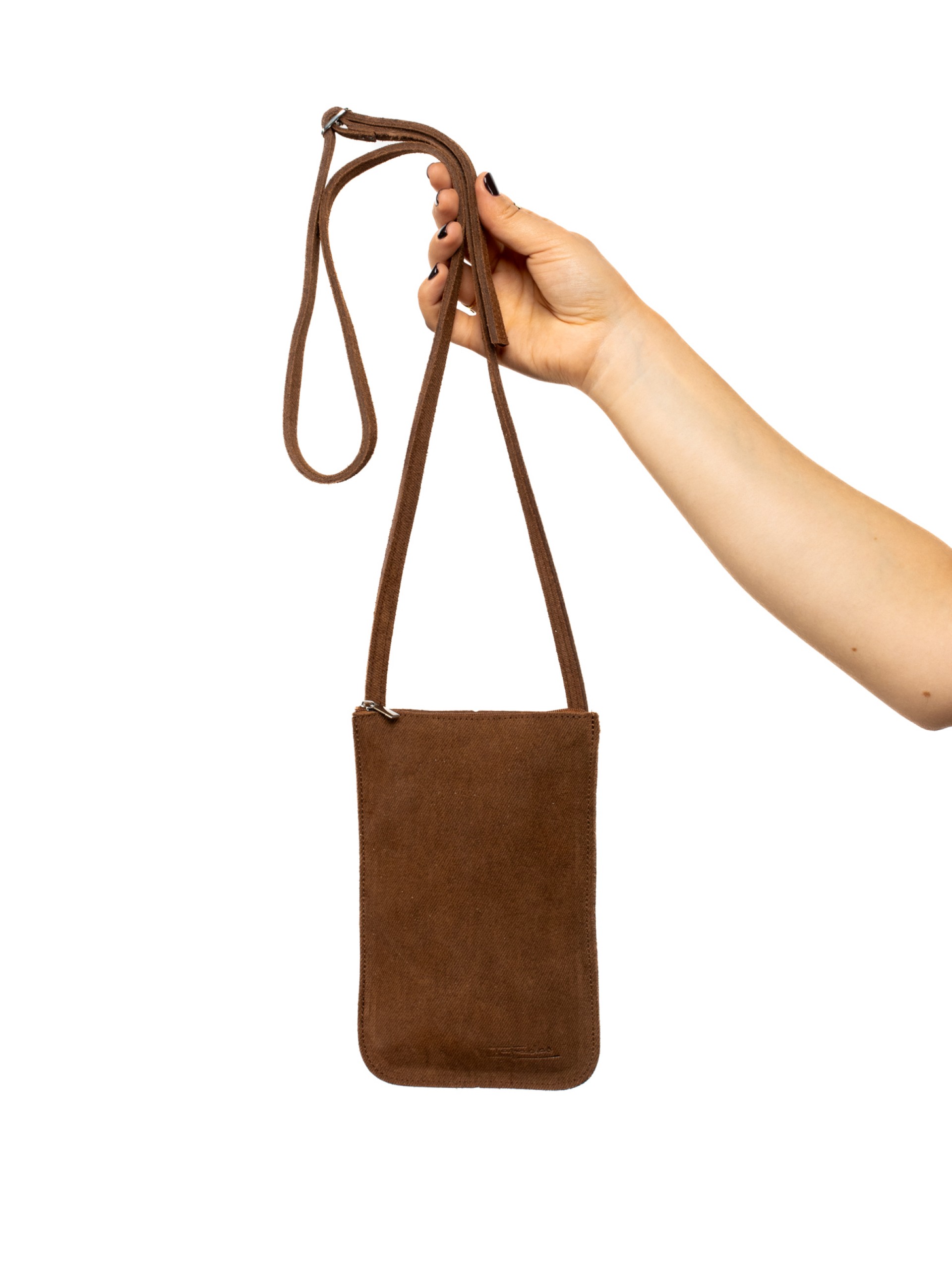 Bolsa Telemóvel em Camurça Jeans