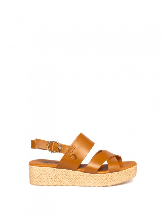 Women's Leather Wedge Sandal