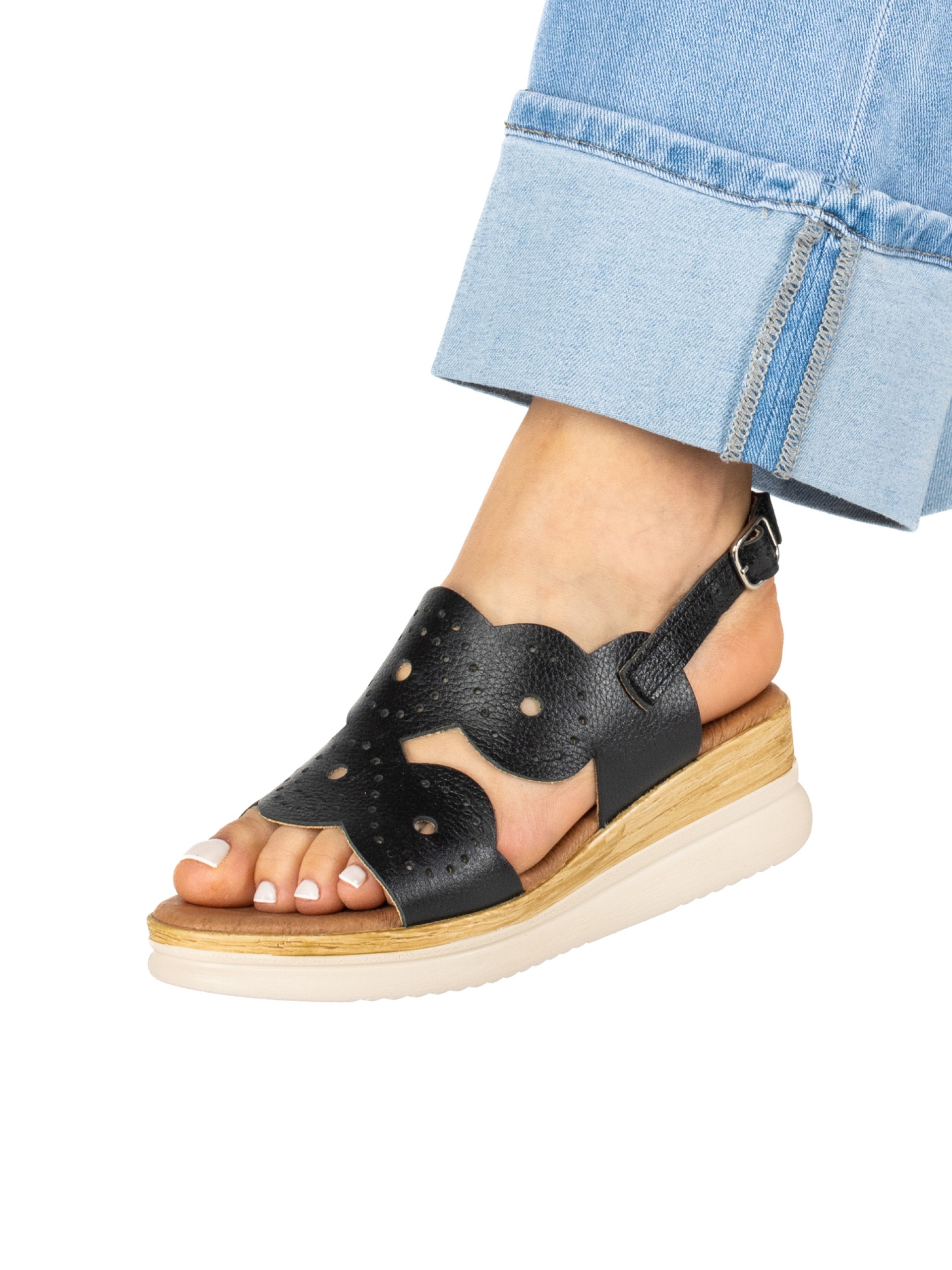 Women’s Bio Leather Slide with Buckles