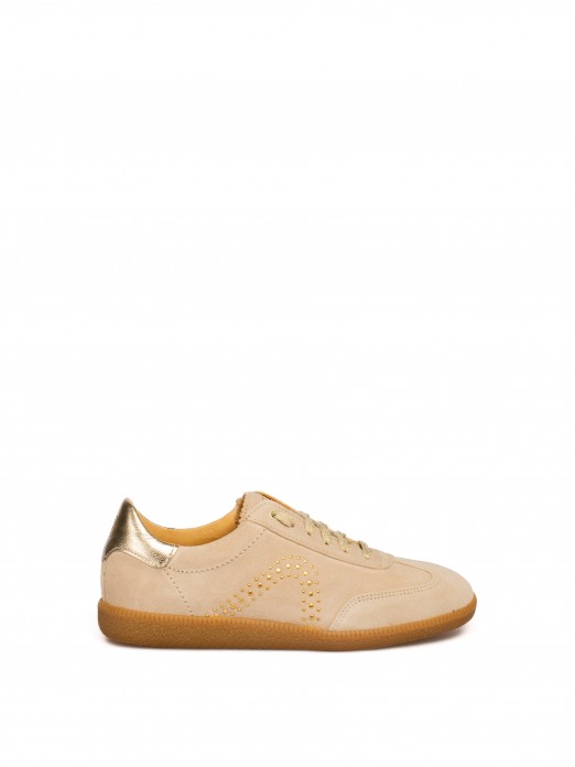 Suede sneaker with studs