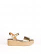 Women's Wedge Sandal in Laminated Leather Women's Wedge Sandal in Laminated Leather
