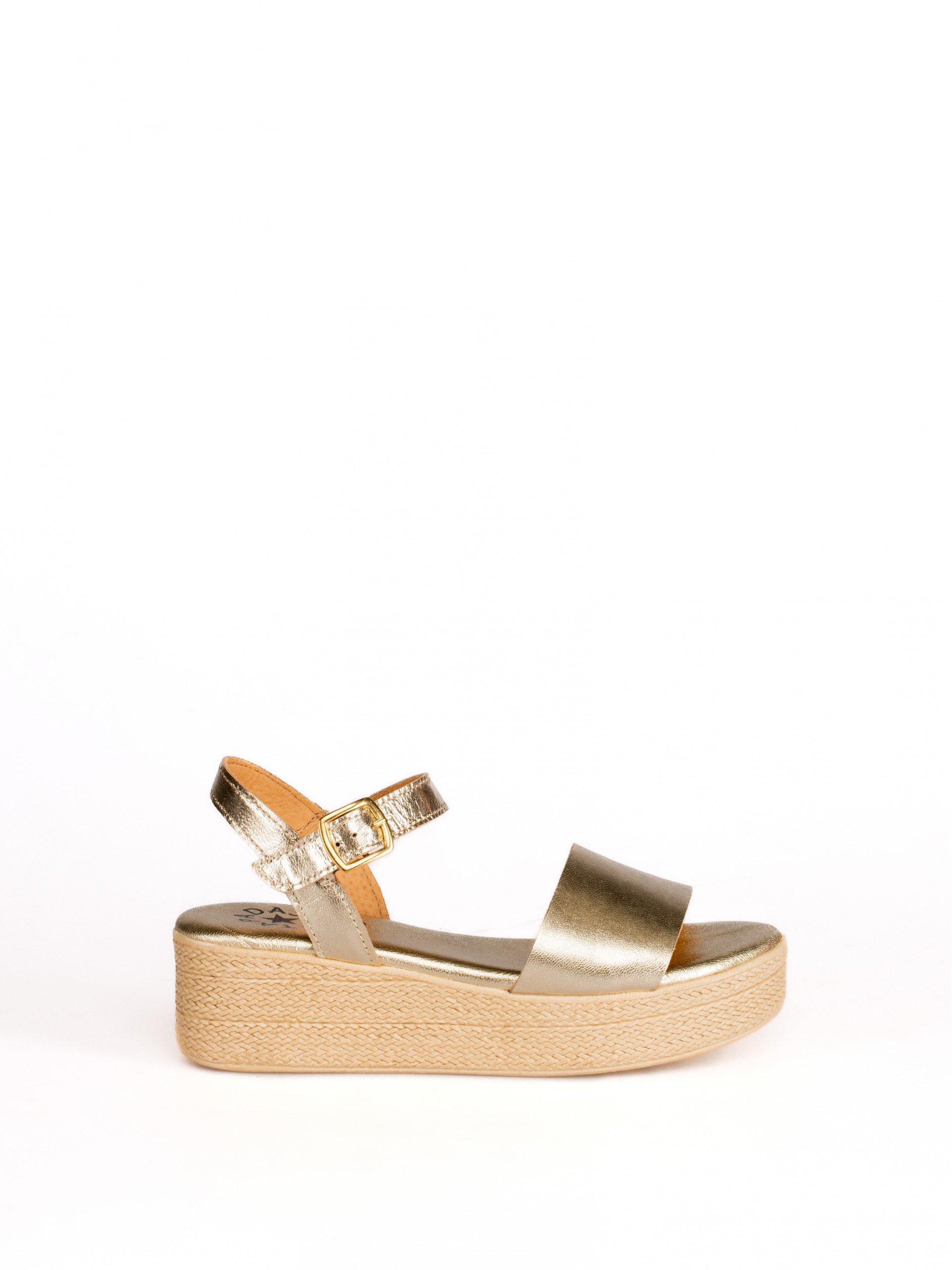 Women's Wedge Sandal in Laminated Leather