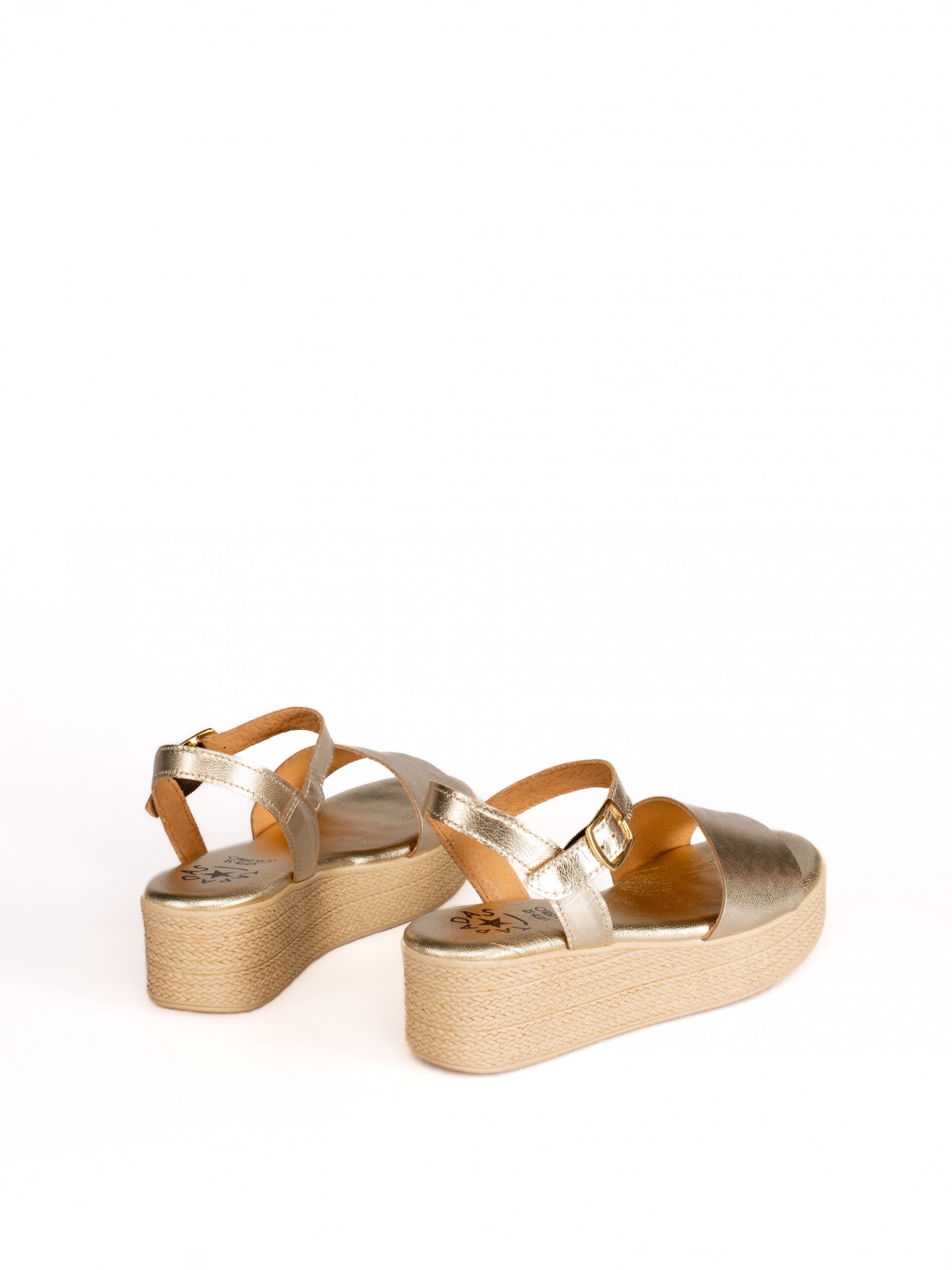 Women's Wedge Sandal in Laminated Leather