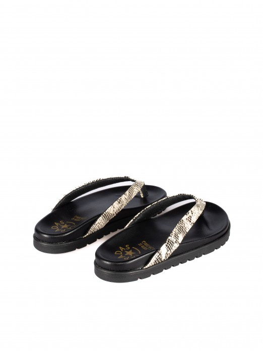 Women's Leather Flip-Flops with Chunky Sole Women's Leather Flip-Flops with Chunky Sole