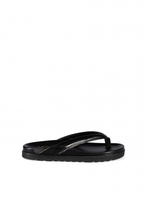 Women's Leather Flip-Flops with Chunky Sole Women's Leather Flip-Flops with Chunky Sole