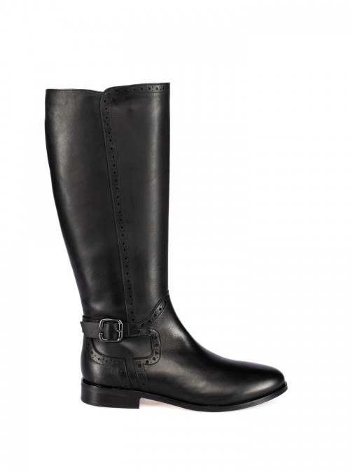 Bota Cavaleira em Pele com detalhe Bota Cavaleira em Pele com detalhe