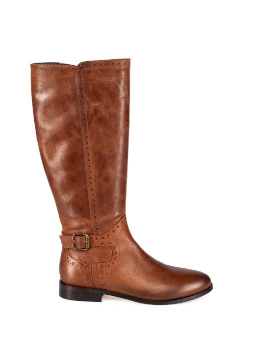 Leather riding boot with detail Leather riding boot with detail
