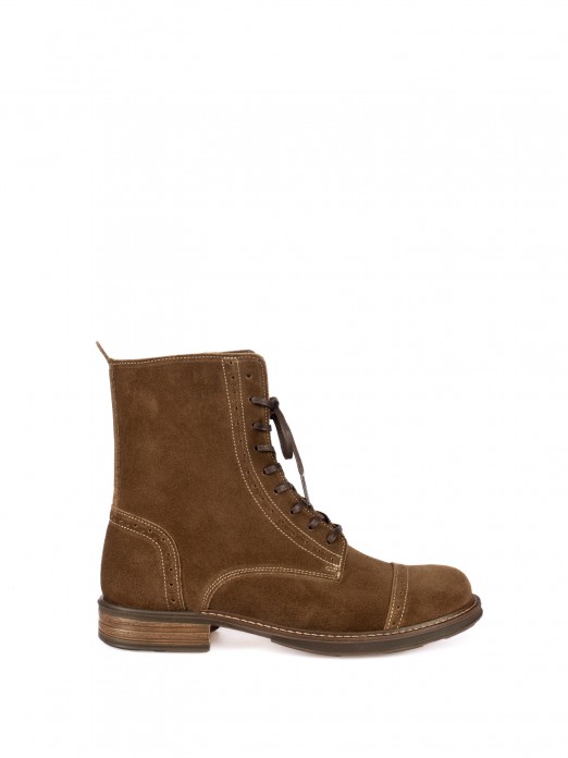 Women's Suede Ankle Boots with Perforated Details Women's Suede Ankle Boots with Perforated Details