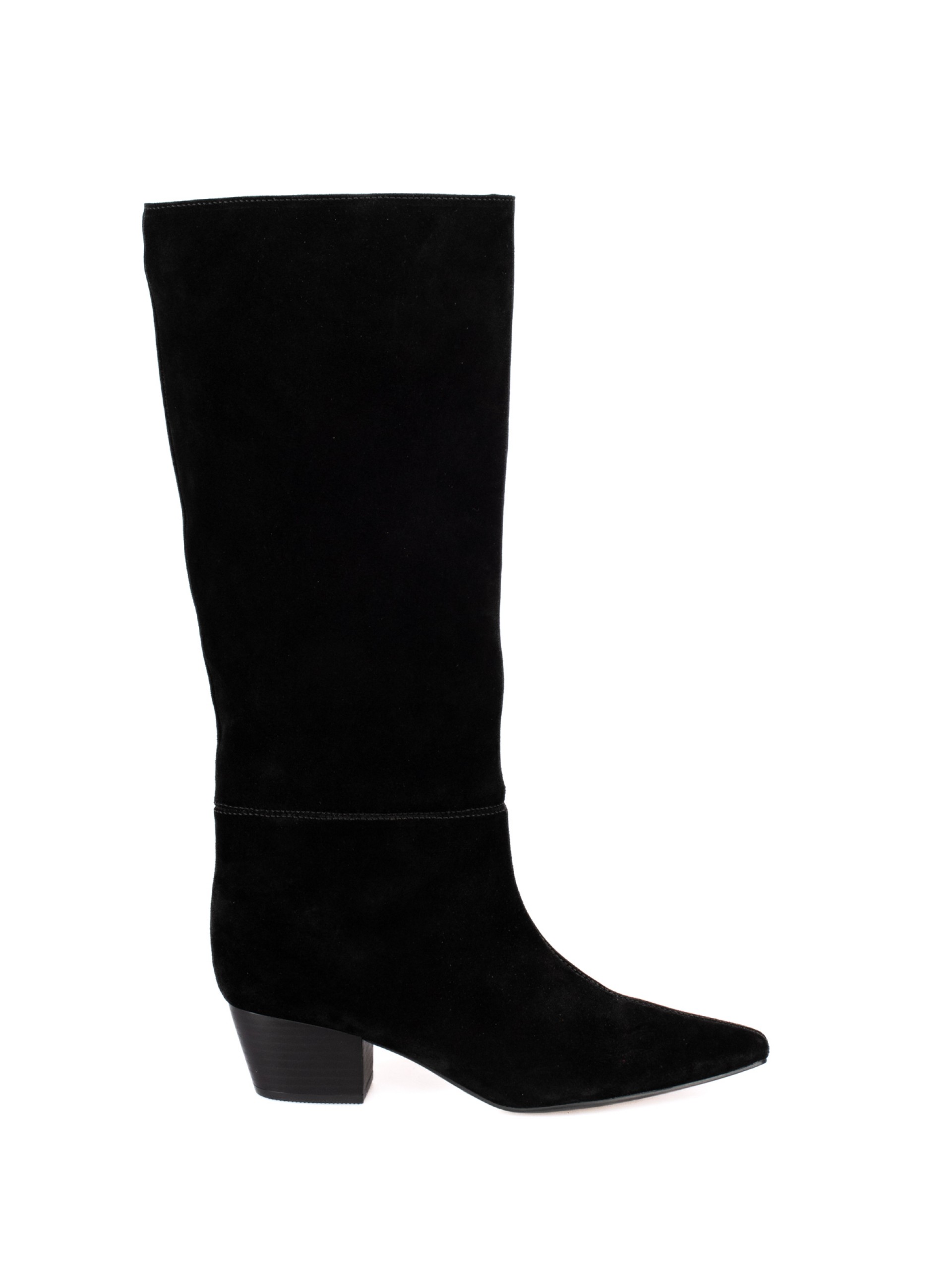High-top cowboy boots in suede.