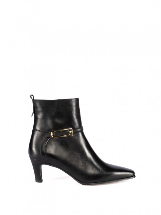 Leather Ankle Boots with Buckle