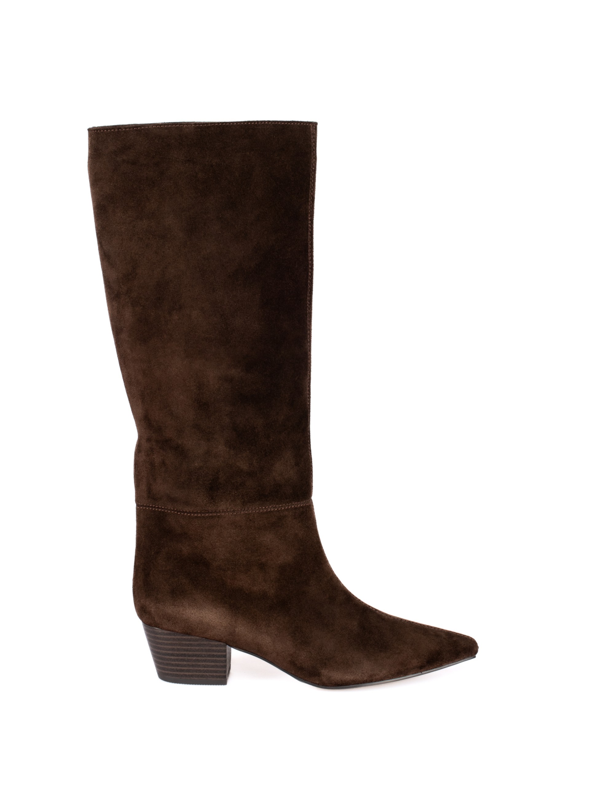 High-top cowboy boots in suede.