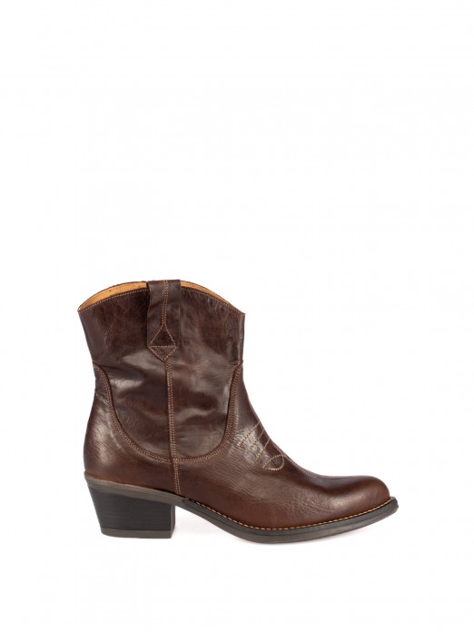 Leather Western Ankle Boots Leather Western Ankle Boots