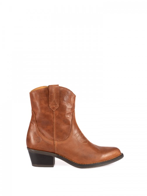 Leather Western Ankle Boots