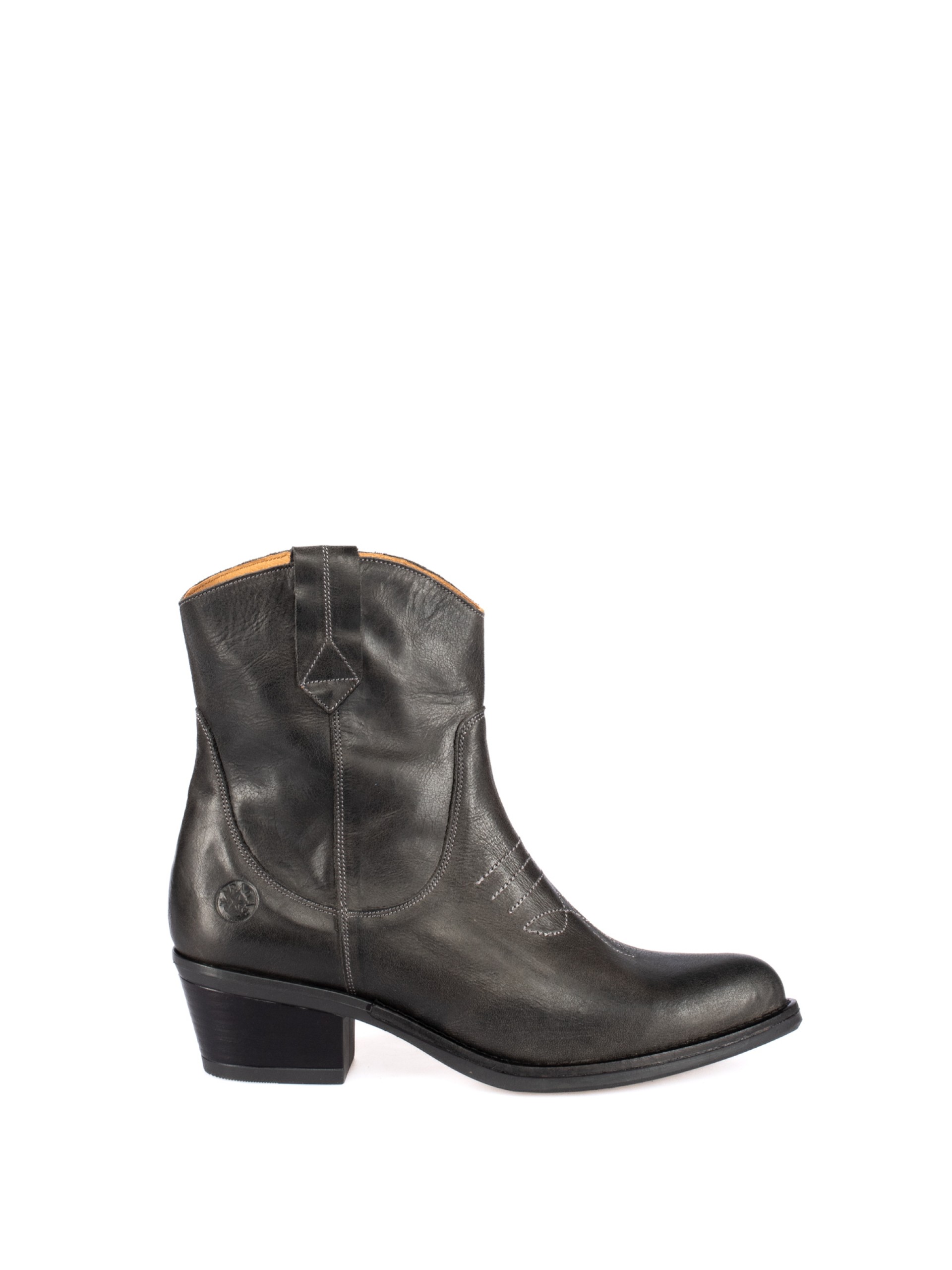 Leather Western Ankle Boots