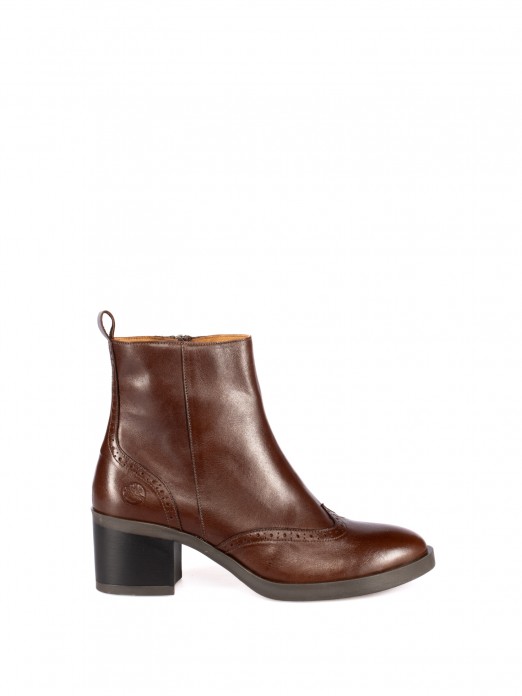 High-Heel Ankle Boots with Brogue Detailing High-Heel Ankle Boots with Brogue Detailing