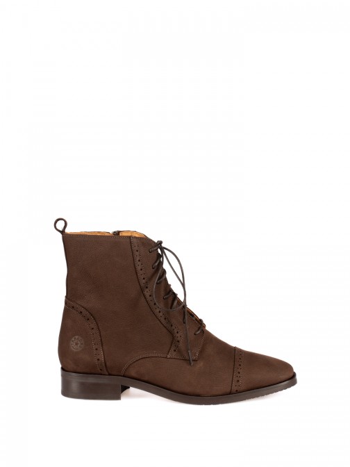 Nubuck Leather Oxford Ankle Boots