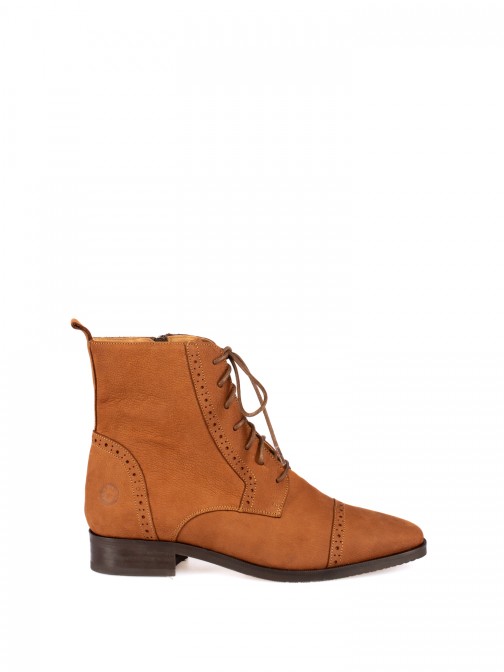 Nubuck Leather Oxford Ankle Boots