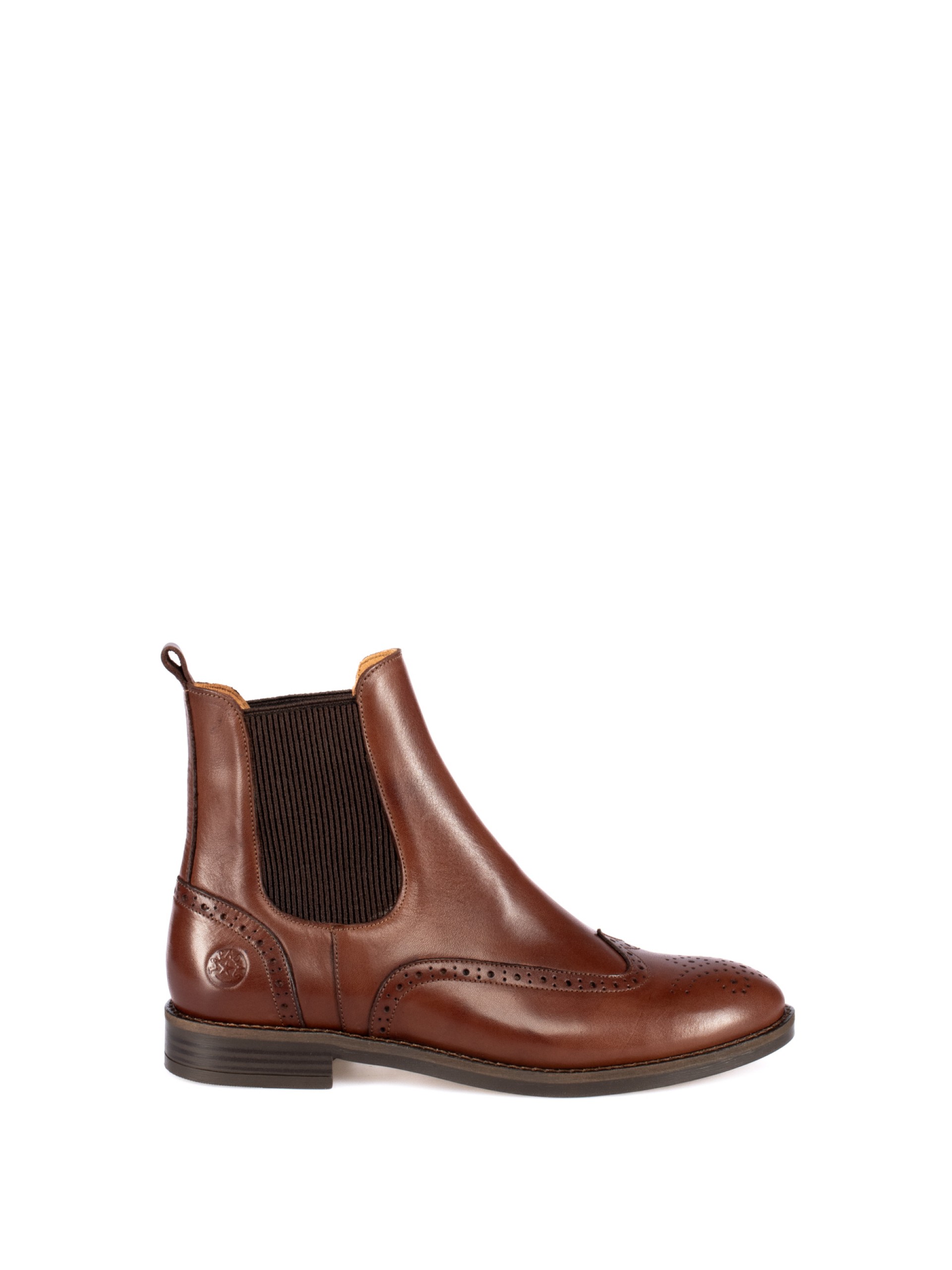 Leather Ankle Boots with Brogue Detailing