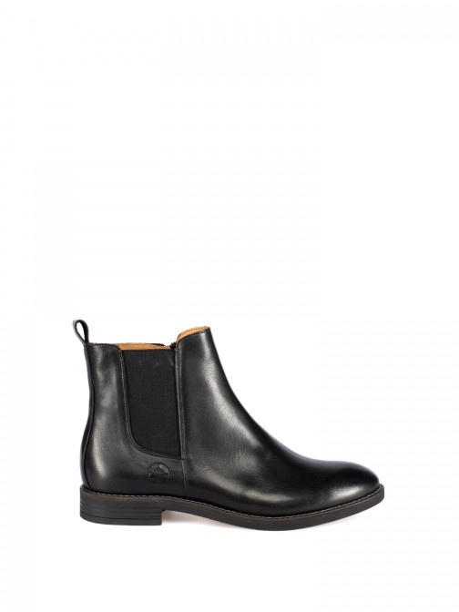 Leather Ankle Boots with Side Elastic