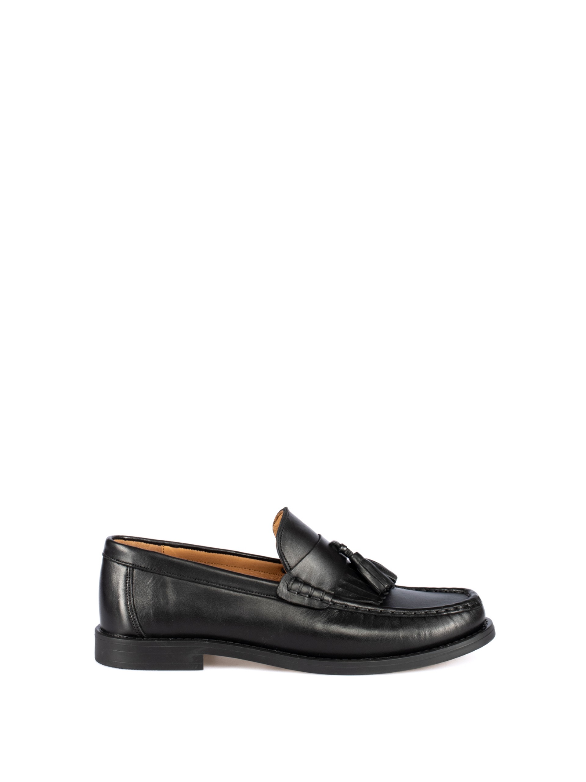 Leather Loafers with Tassel Detail