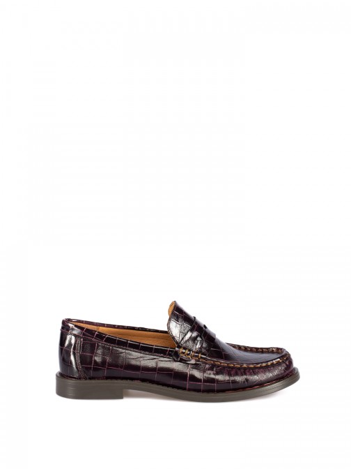 Women's Croc-Effect Leather Loafers Women's Croc-Effect Leather Loafers