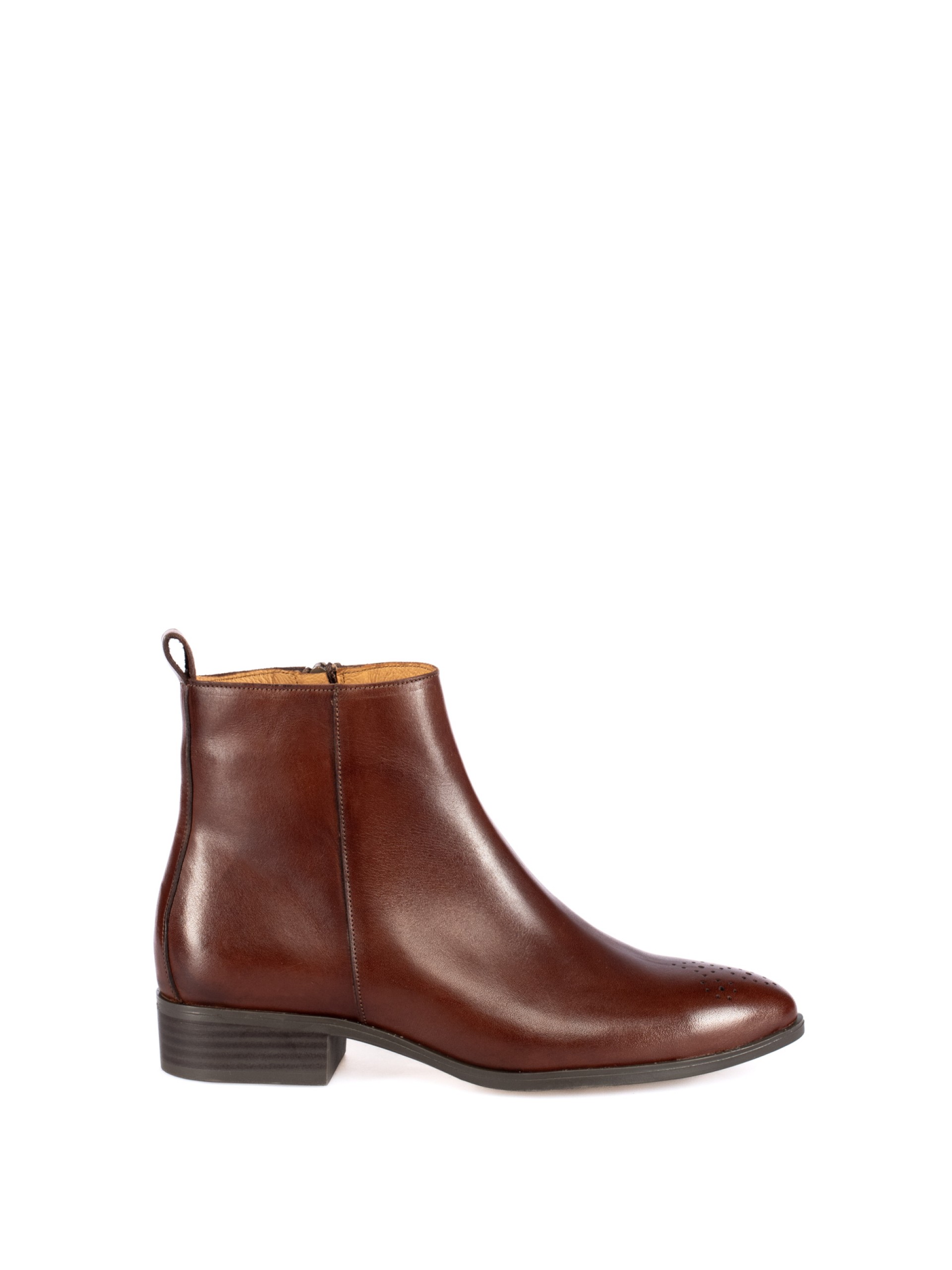 Flat Leather Ankle Boots