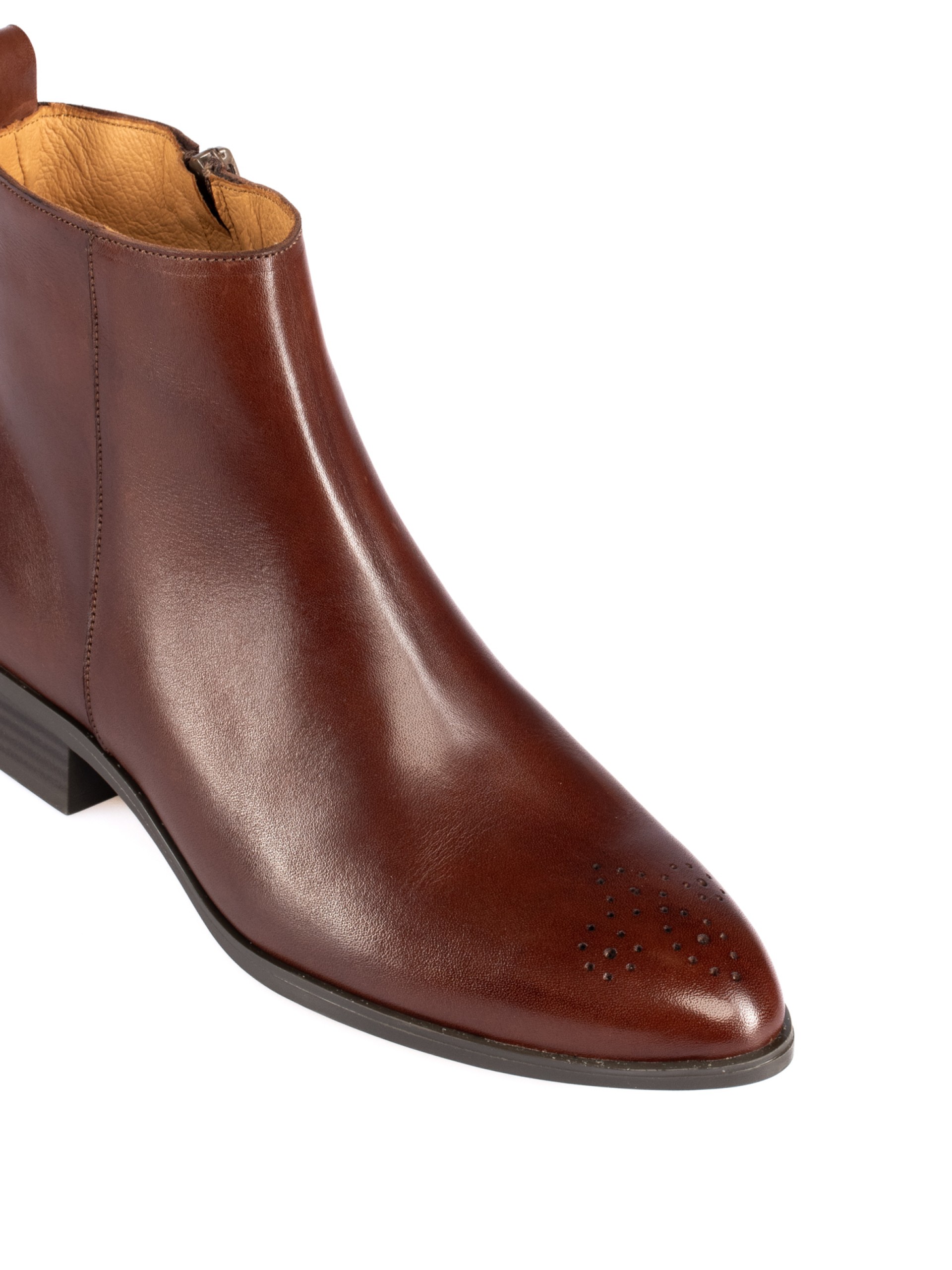 Flat Leather Ankle Boots