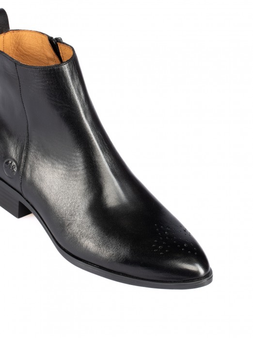 Flat Leather Ankle Boots