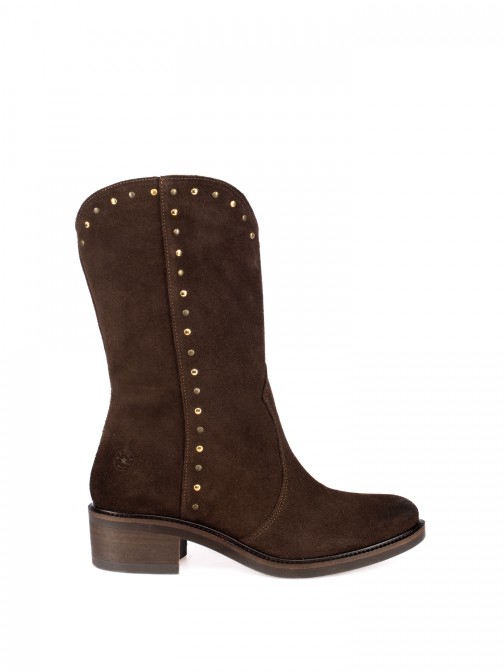 Suede boot with studs Suede boot with studs