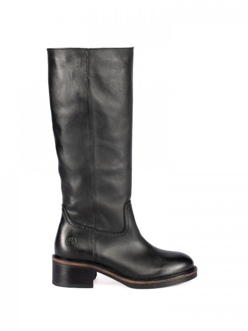 High-top leather boot
