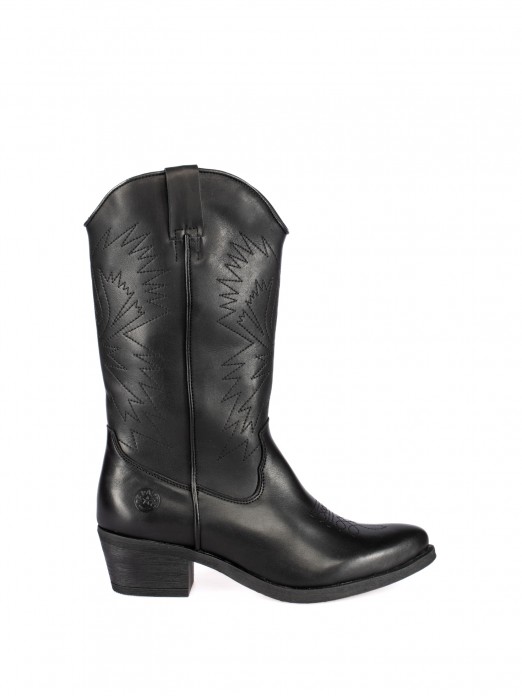Western High Ankle Boots in Leather Western High Ankle Boots in Leather