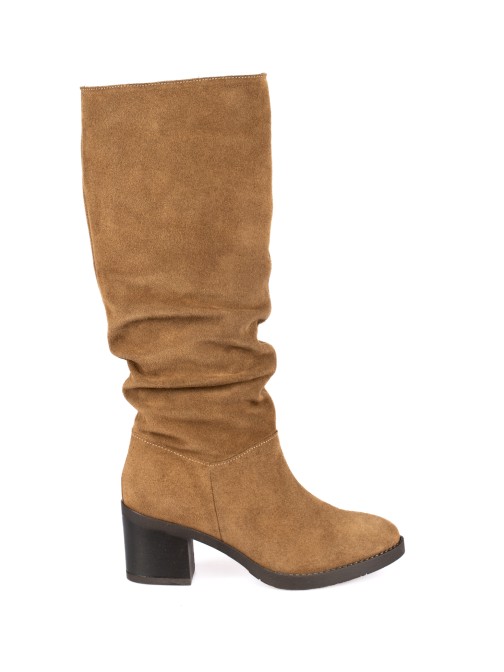 High-top suede boot