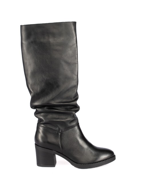 High-top leather boot