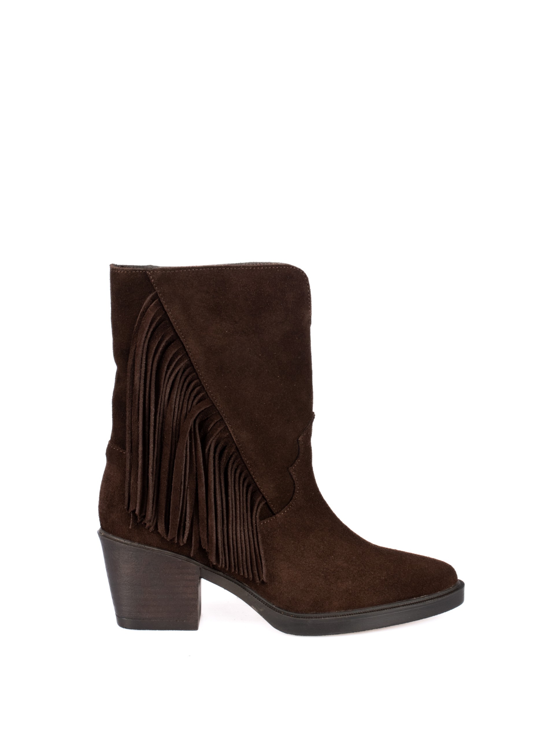 Fringed Suede Ankle Boots