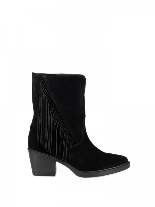 Fringed Suede Ankle Boots