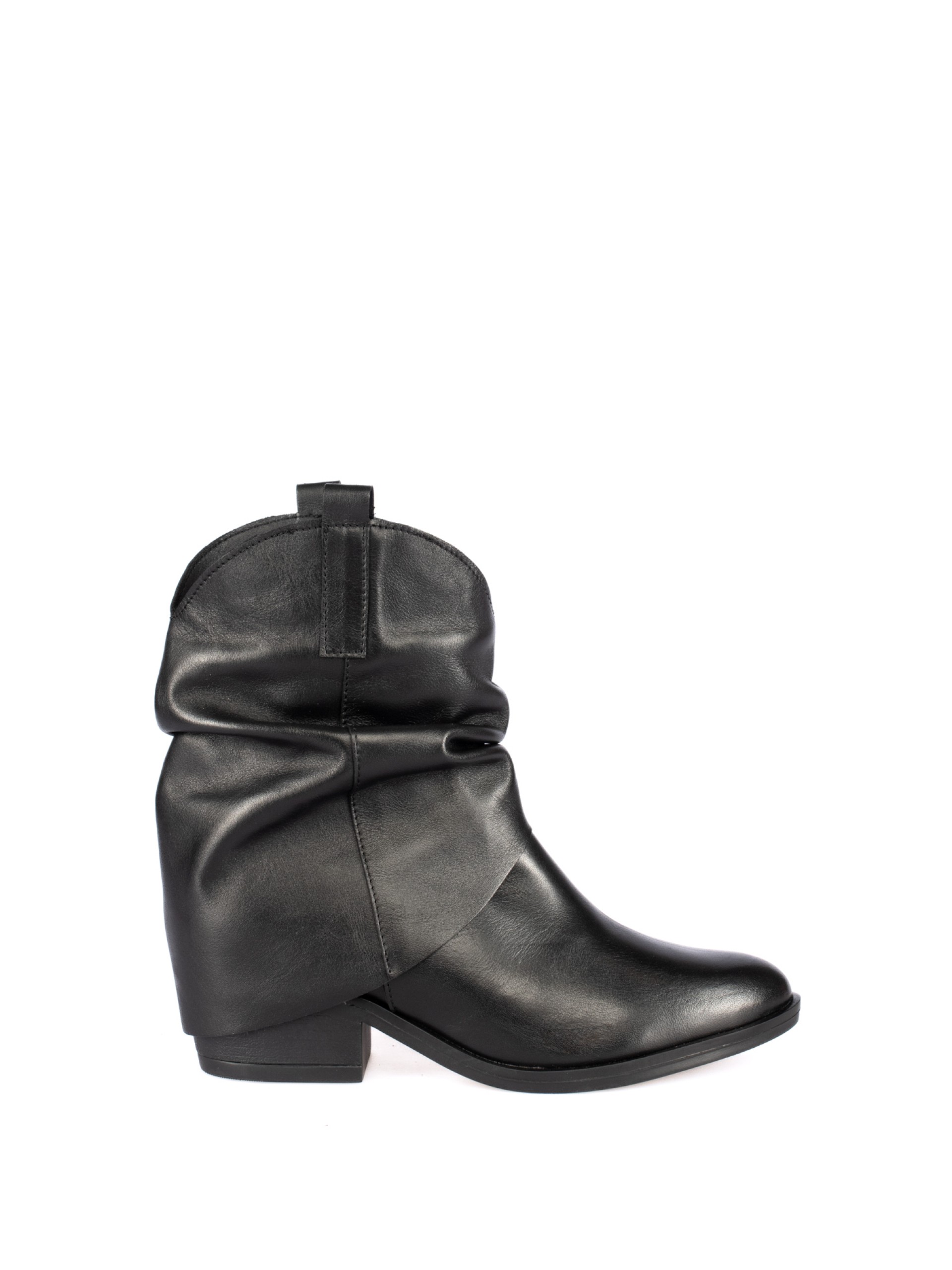 Bota em Pele com Cano Duplo