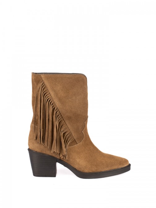 Fringed Suede Ankle Boots