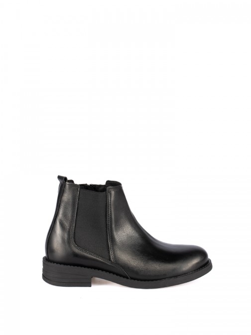 Leather Ankle Boots with Elastic Sides Leather Ankle Boots with Elastic Sides
