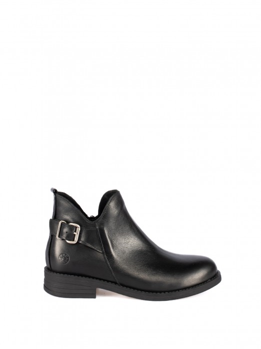 Leather Ankle Boots with Buckle Leather Ankle Boots with Buckle