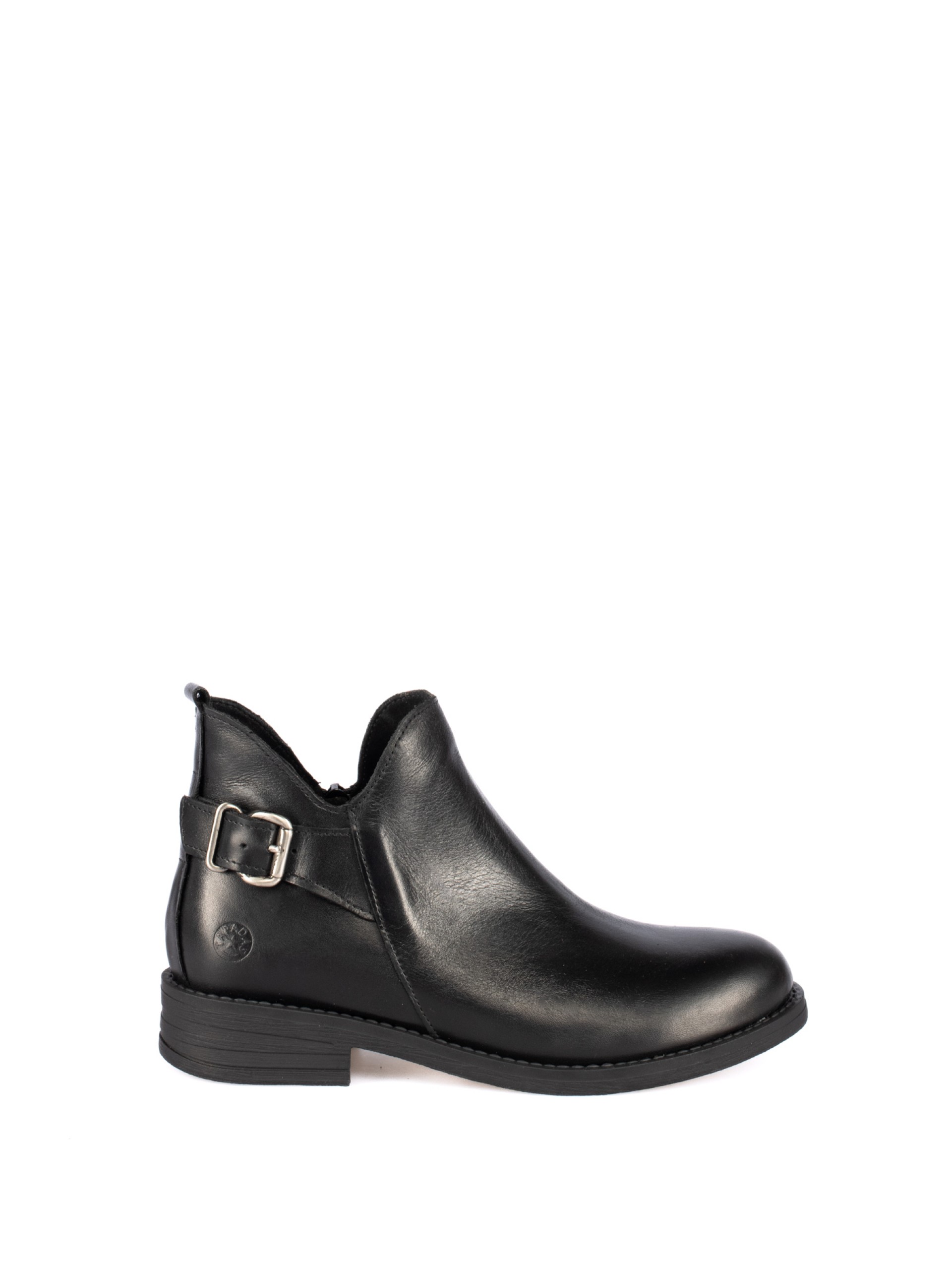 Leather Ankle Boots with Buckle