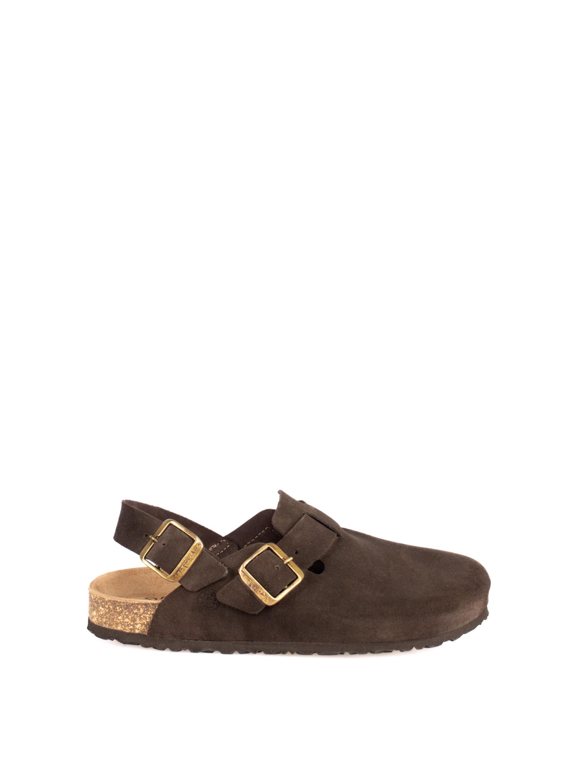 Bio suede clog with heel strap