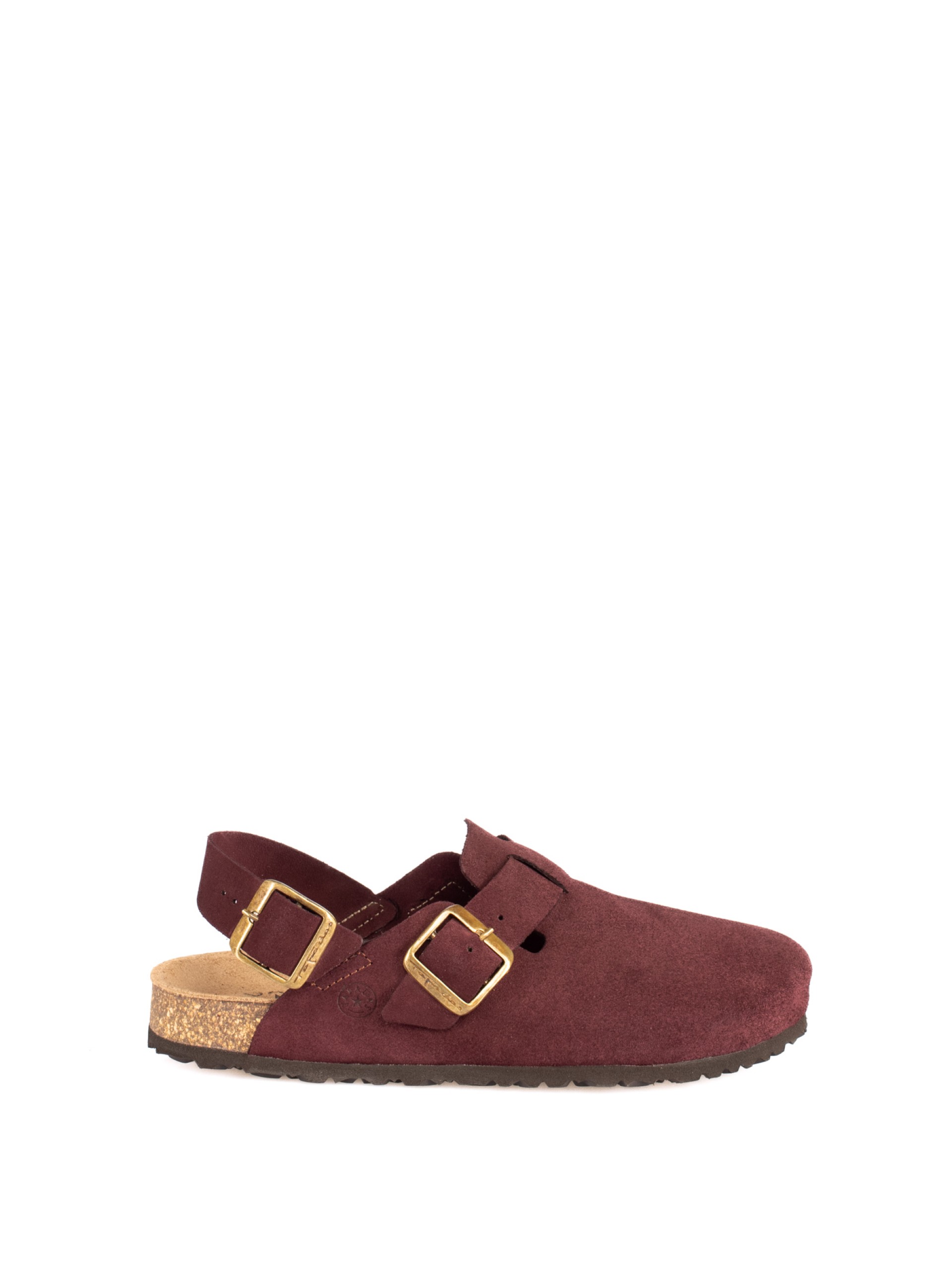 Bio suede clog with heel strap
