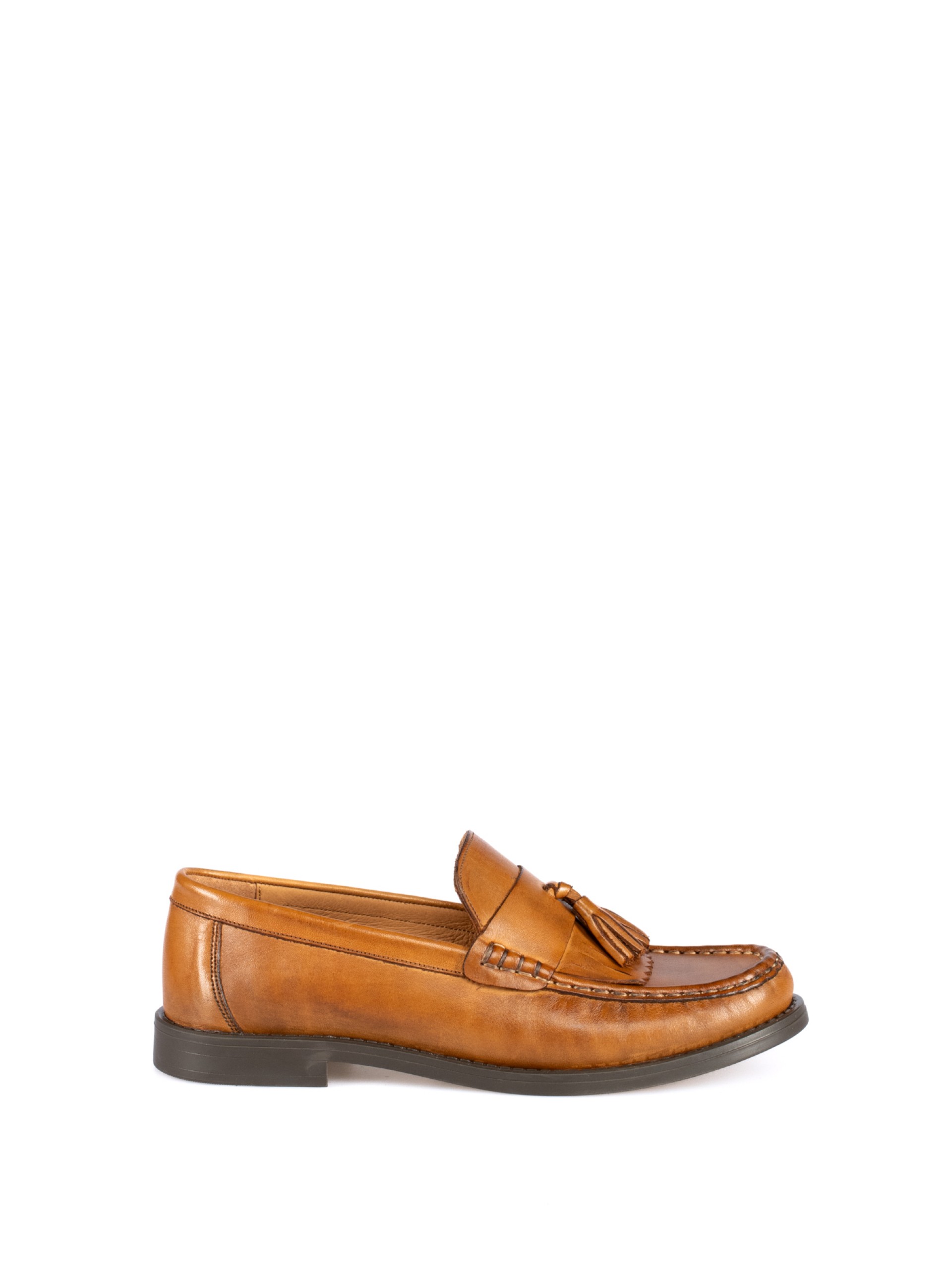 Leather Loafers with Tassel Detail