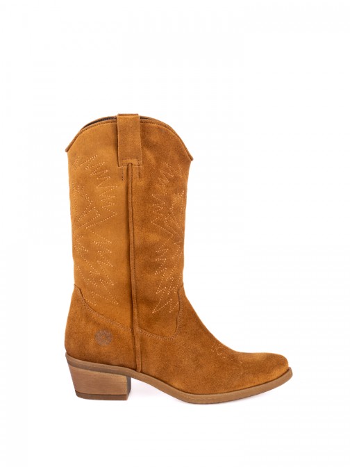 Western High Ankle Boots in Suede