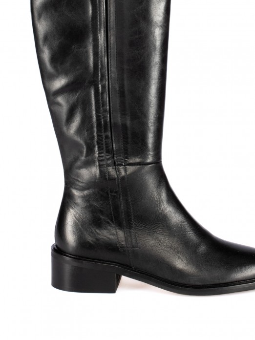 Bota Cavaleira em Pele Bota Cavaleira em Pele