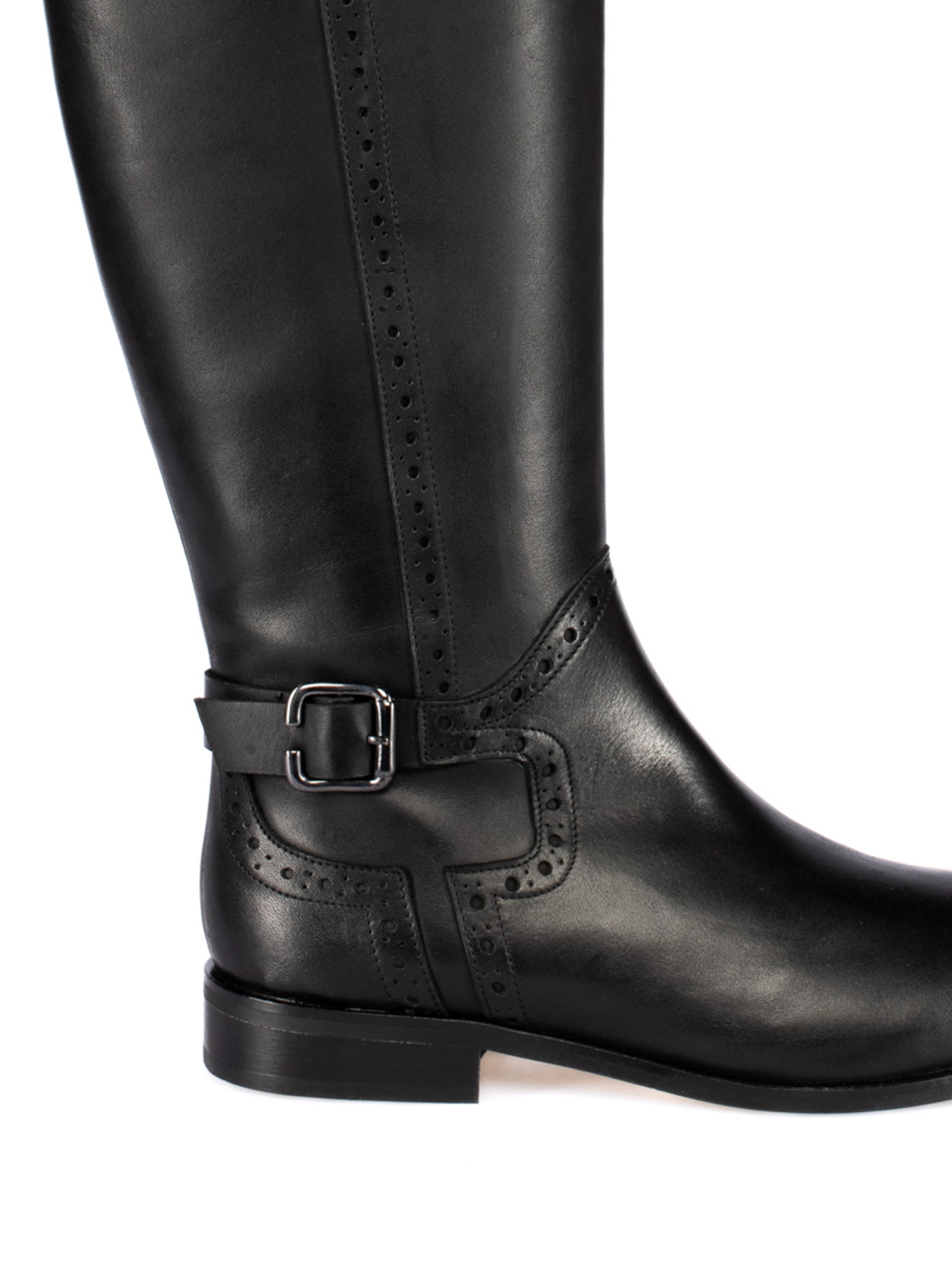 Bota Cavaleira em Pele com detalhe