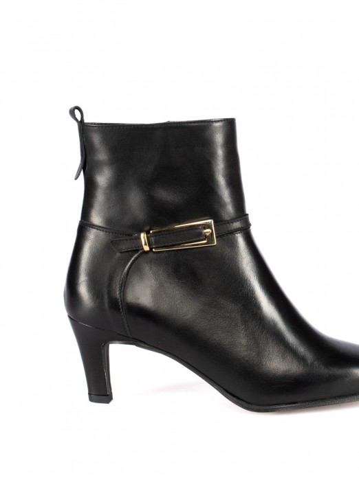 Leather Ankle Boots with Buckle