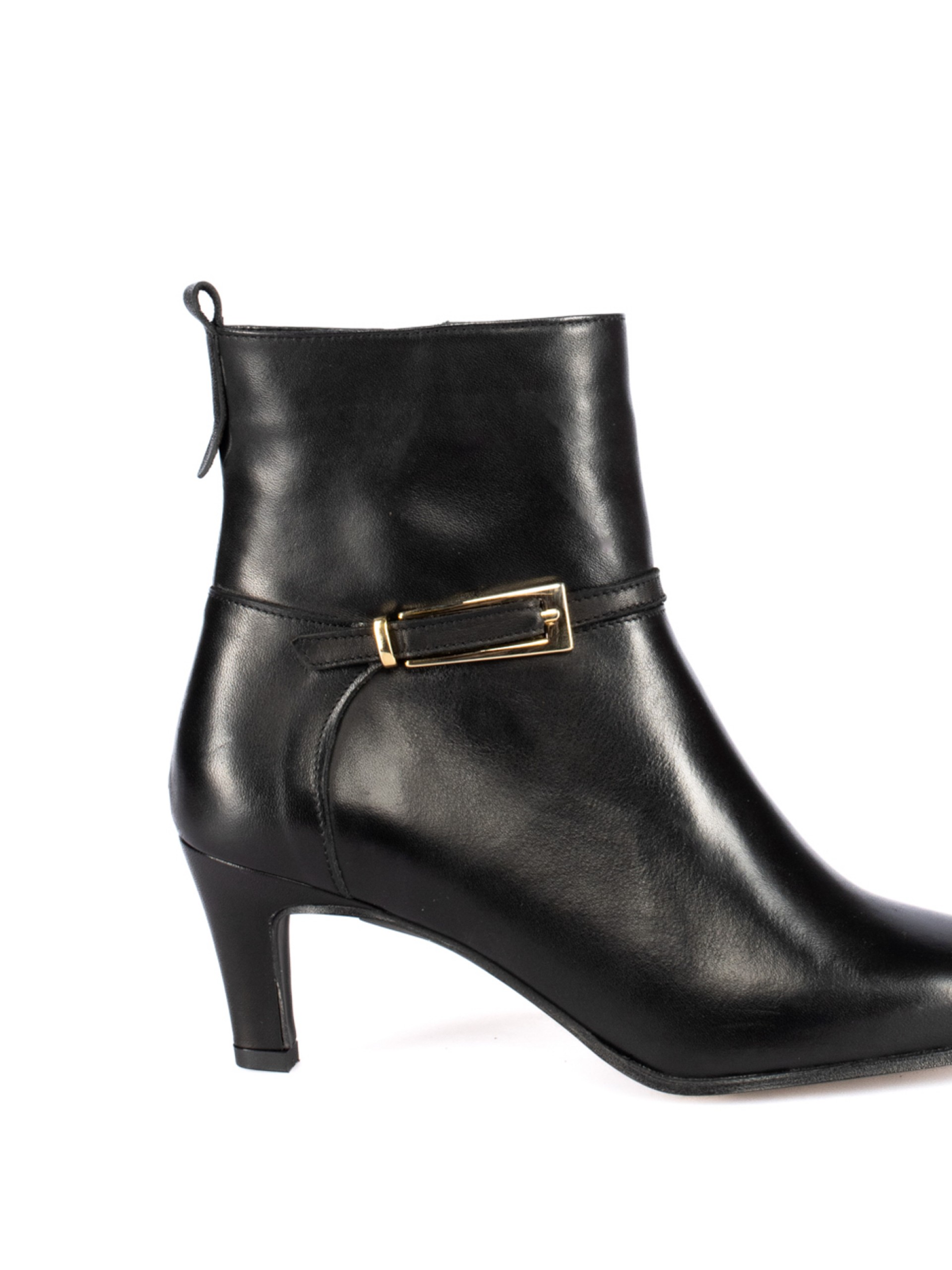 Leather Ankle Boots with Buckle