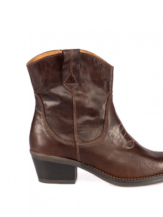 Leather Western Ankle Boots Leather Western Ankle Boots